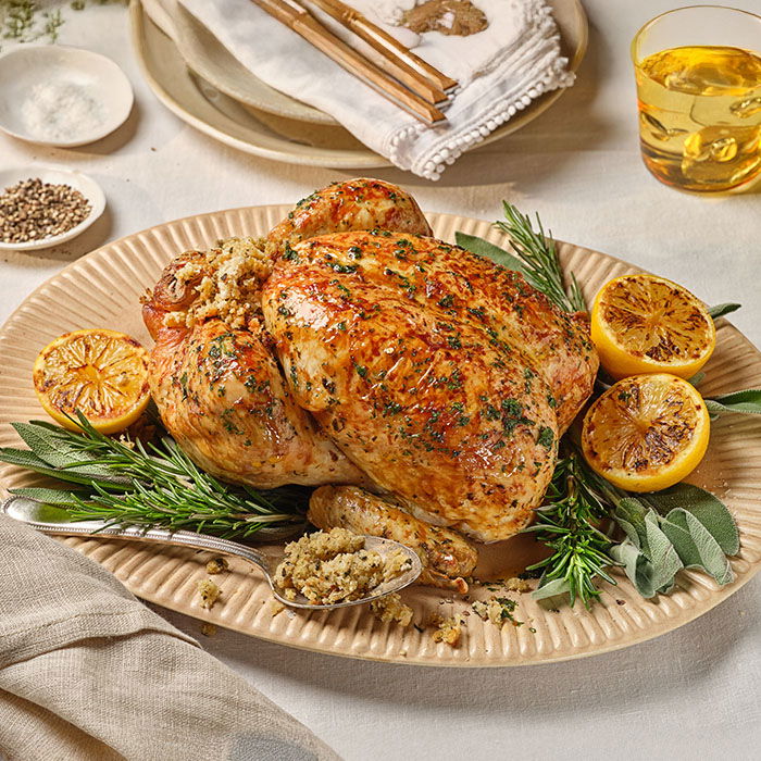 Roast chicken on a plate