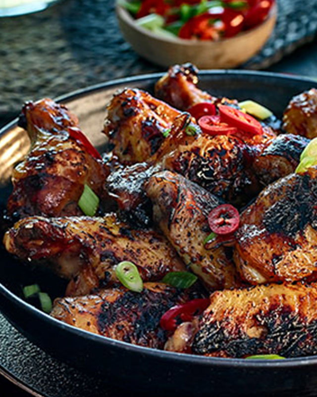 Sticky soy and ginger chicken wings