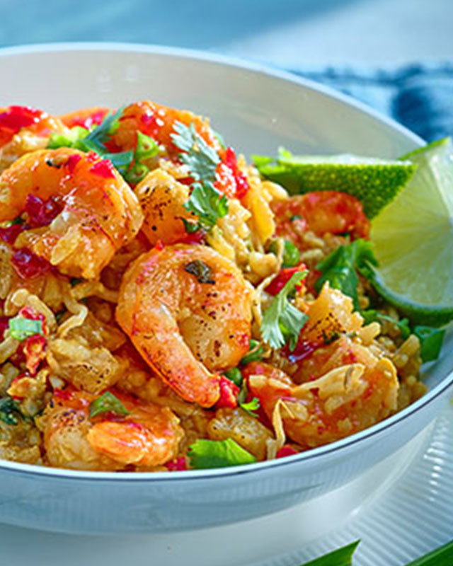 Thai prawn rice dish