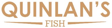 Quinlan's Fish logo in gold