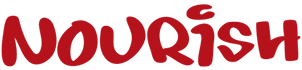 Nourish logo in red
