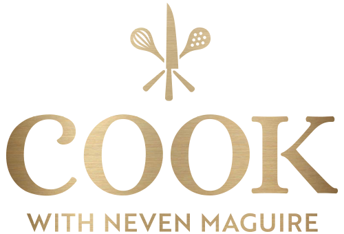 Cook with Neven Maguire logo in gold foil