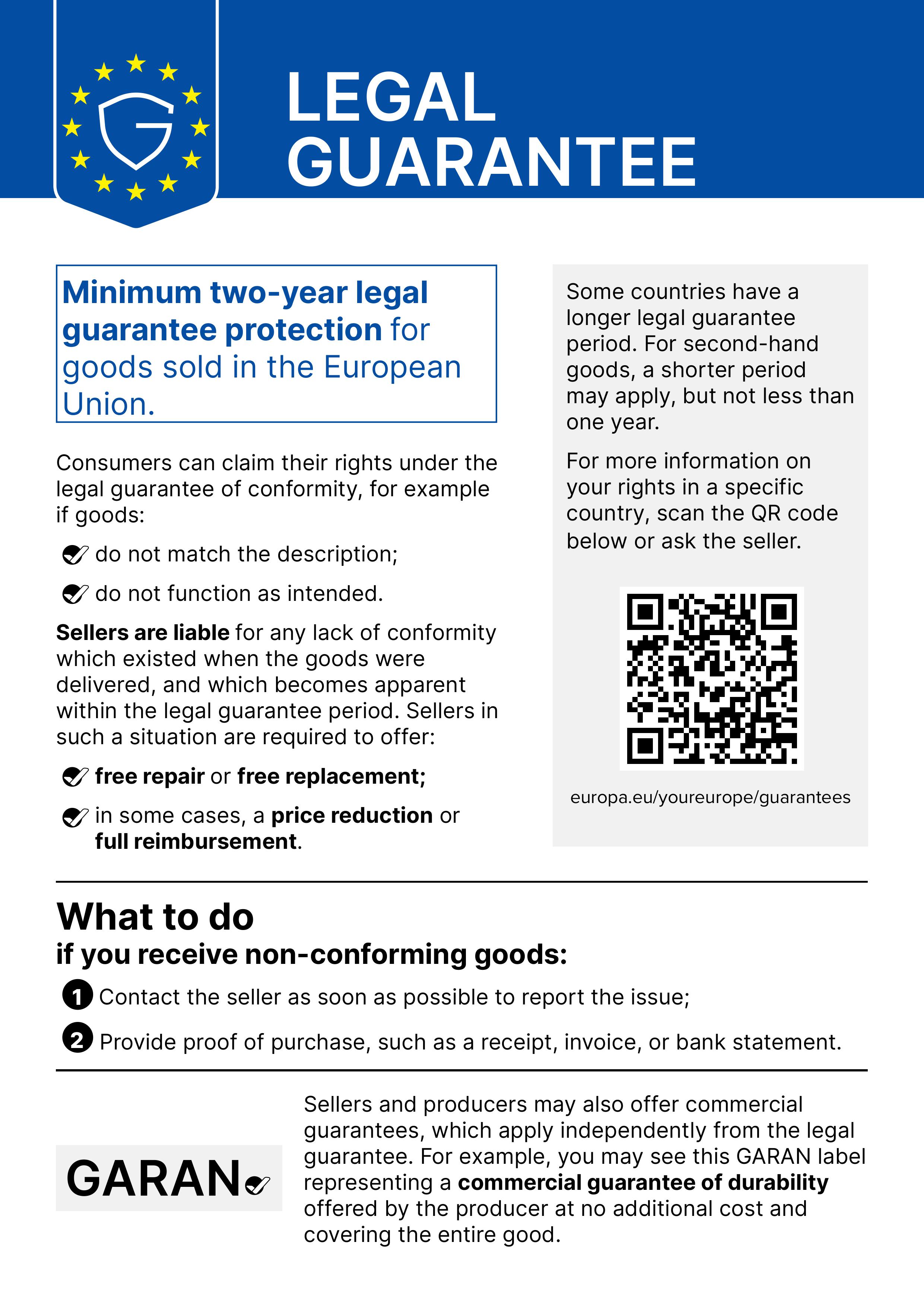 Legal Guarantee Notice