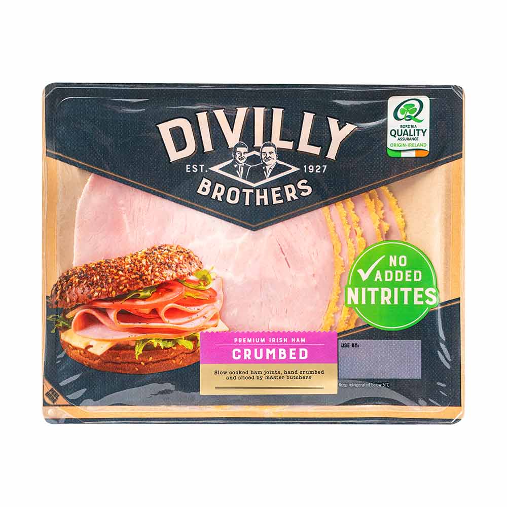 Pack of Divilly Brothers No Added Nitrite Crumbed Ham, 90g