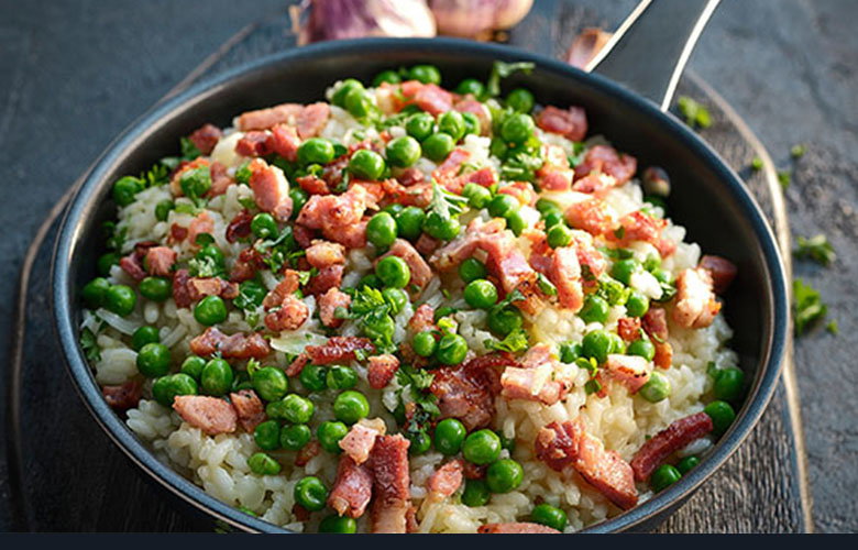 Risotto with Garden Peas and Bacon